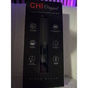 CHI Original Digital Ceramic Hairstyling Iron Hair Straightener 1" Piano Black